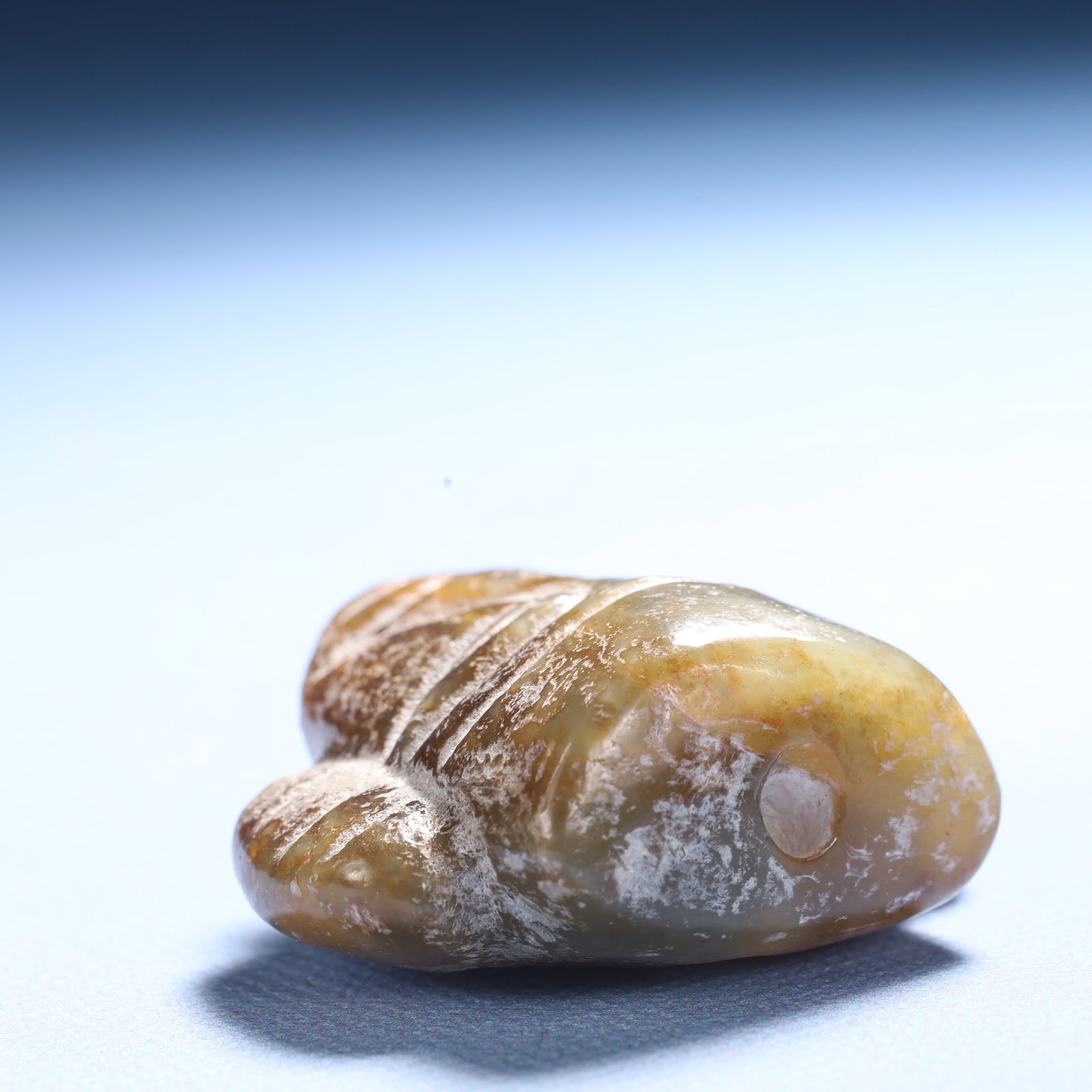 An Archaic Hongshan Culture Greenish Jade Figure Ornament - 4