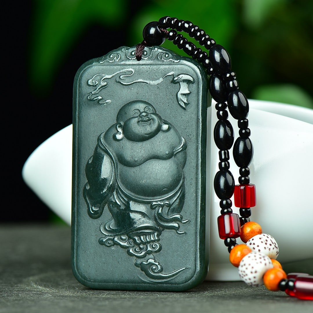 An Exquisite Sapphire Maitreya Buddha Pattern Pendant - 2