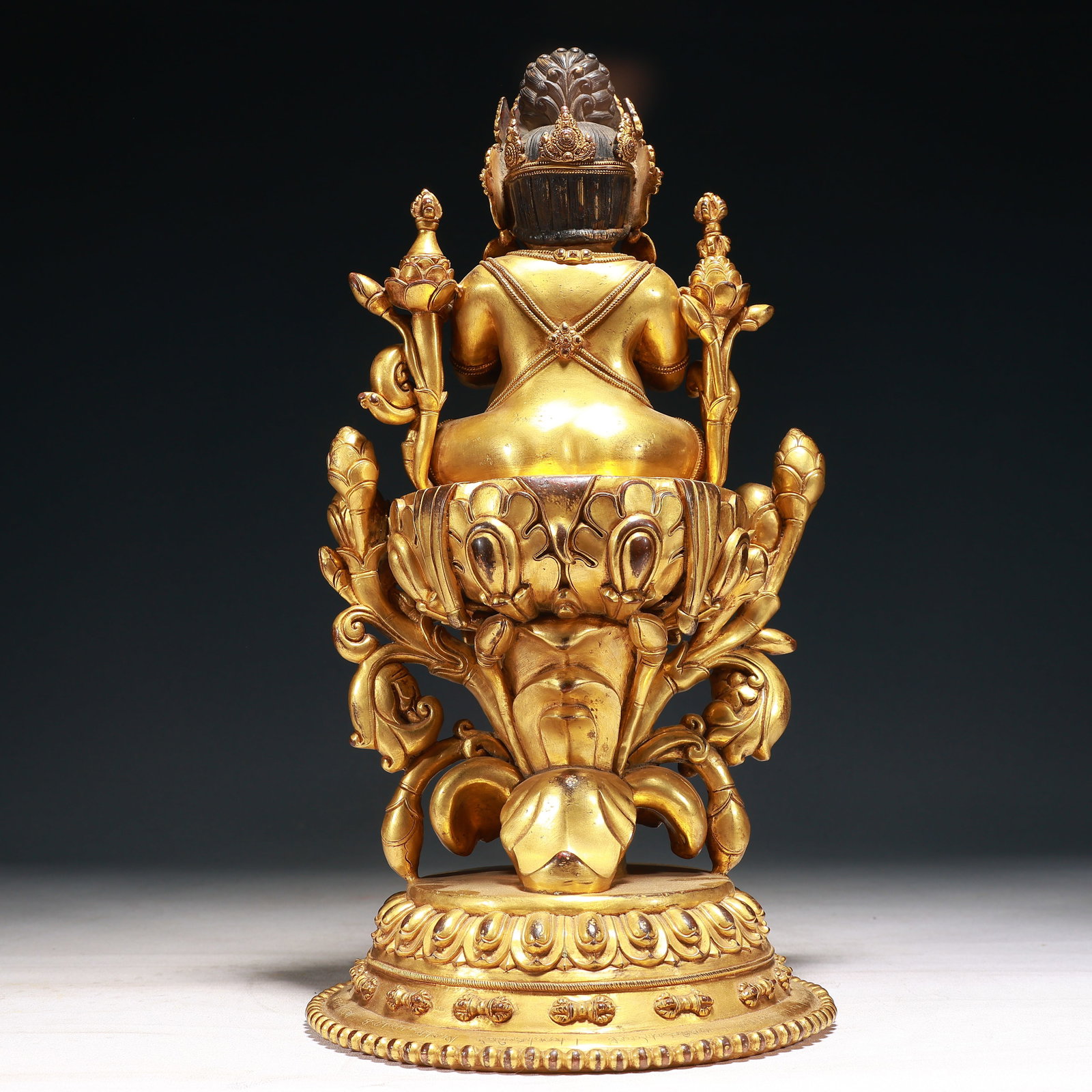 A Solemn Gilt Bronze Statue of Mammon,With Inscription - 11