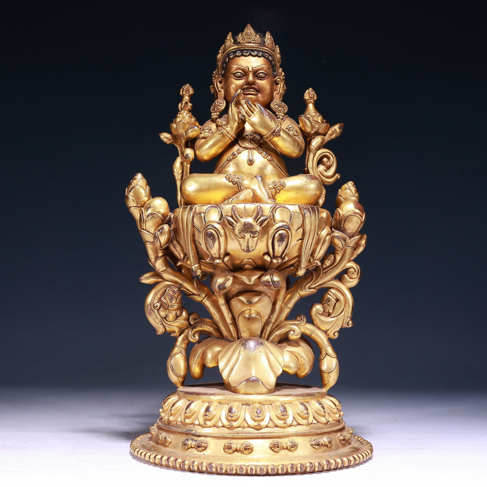 A Solemn Gilt Bronze Statue of Mammon,With Inscription (1 of 12)