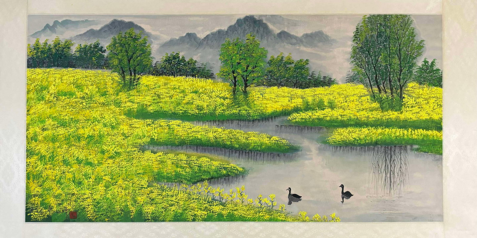 A Chinese Ink Painting of Flower and Bird on Paper,Wu Guanzhong - 2