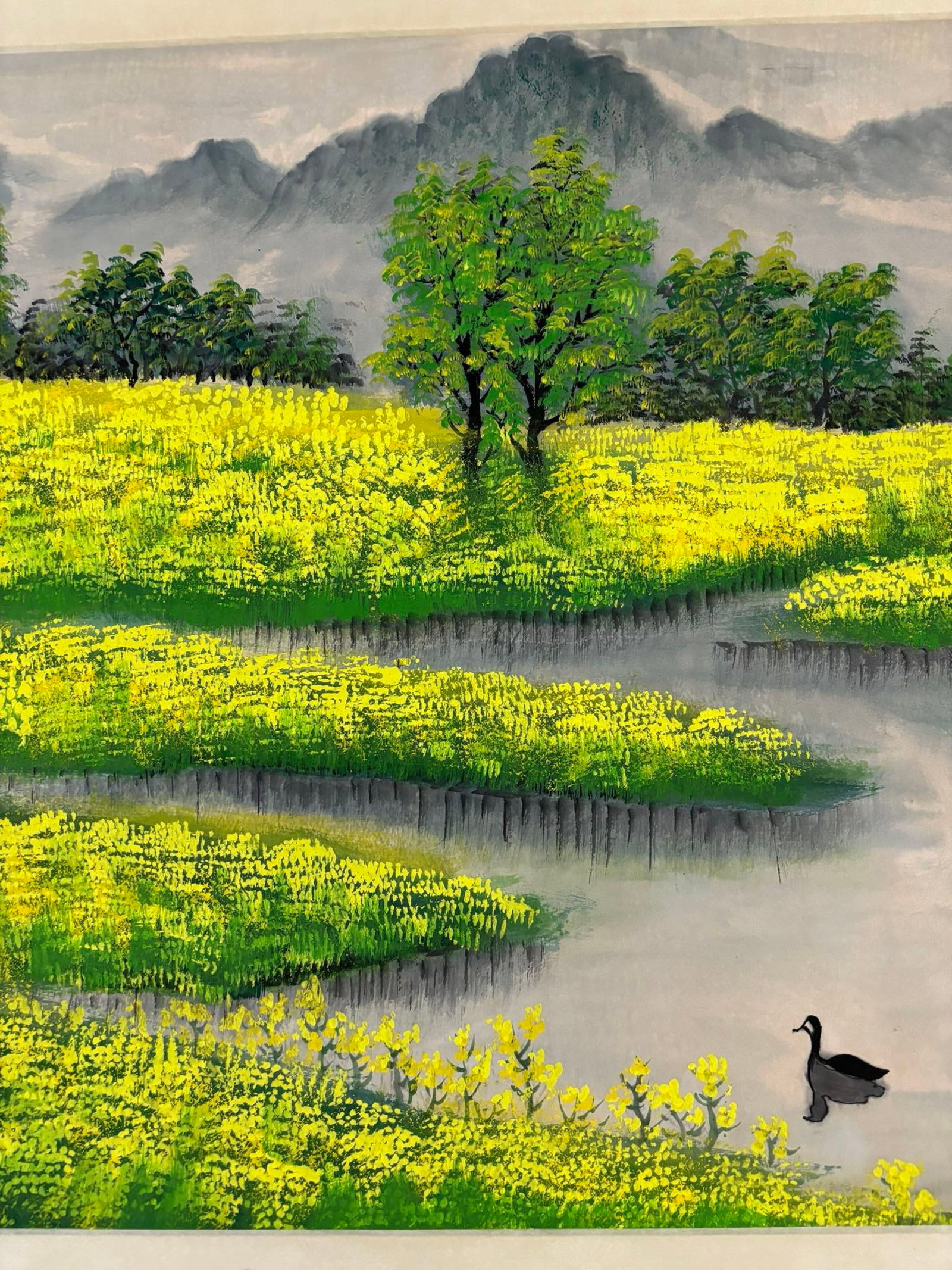 A Chinese Ink Painting of Flower and Bird on Paper,Wu Guanzhong - 6