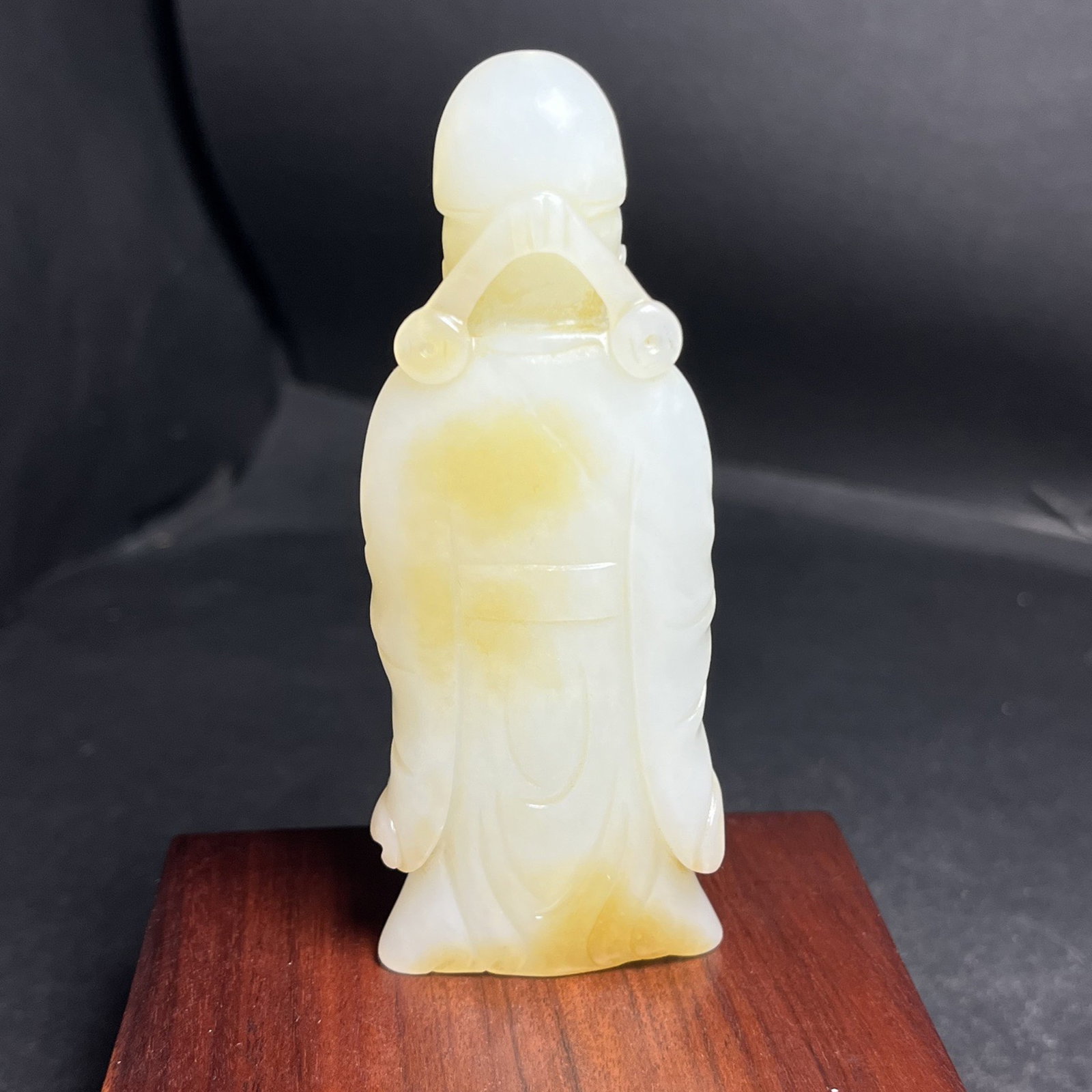 An Exquisite White Jade Statue of Mammon Ornament - 5