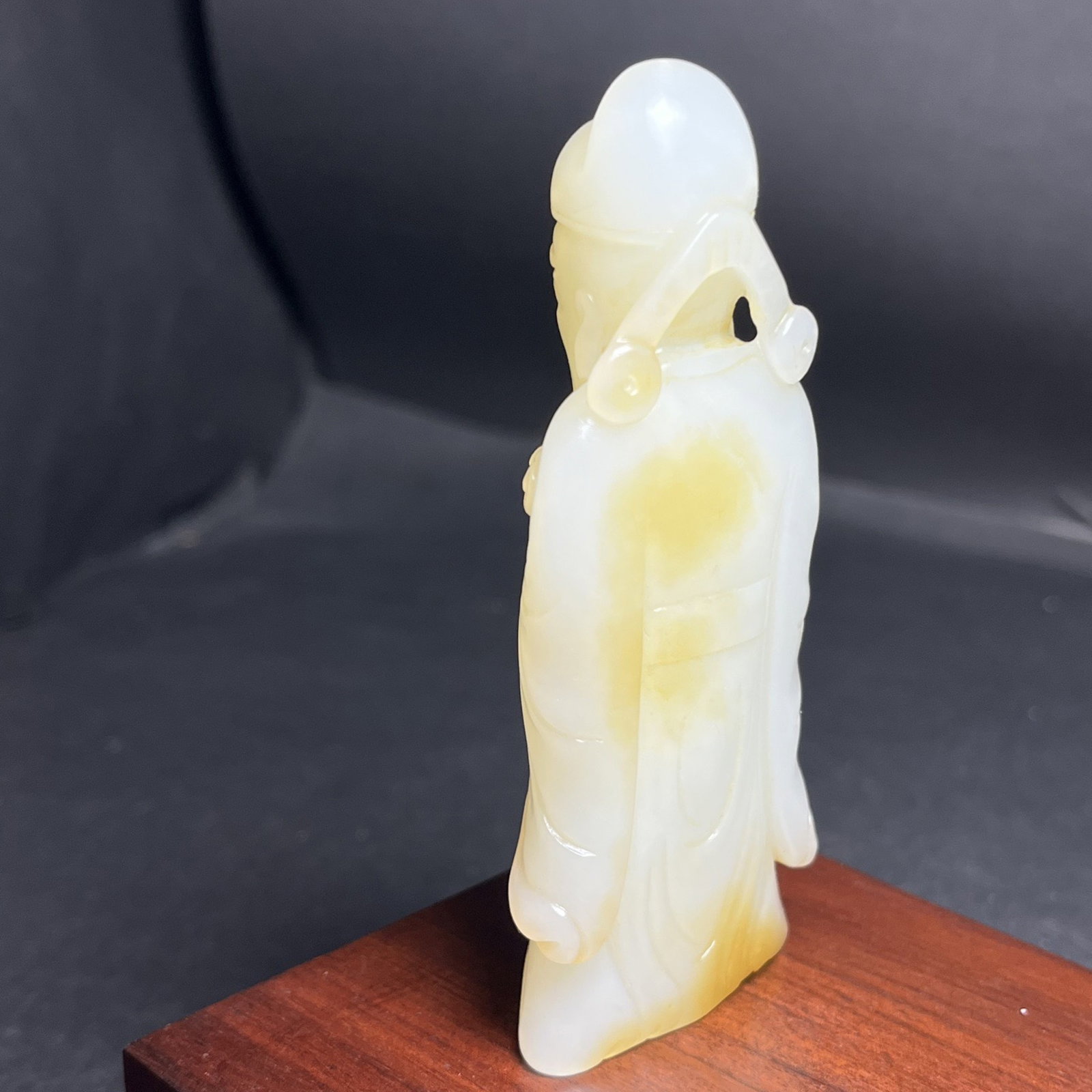 An Exquisite White Jade Statue of Mammon Ornament - 6