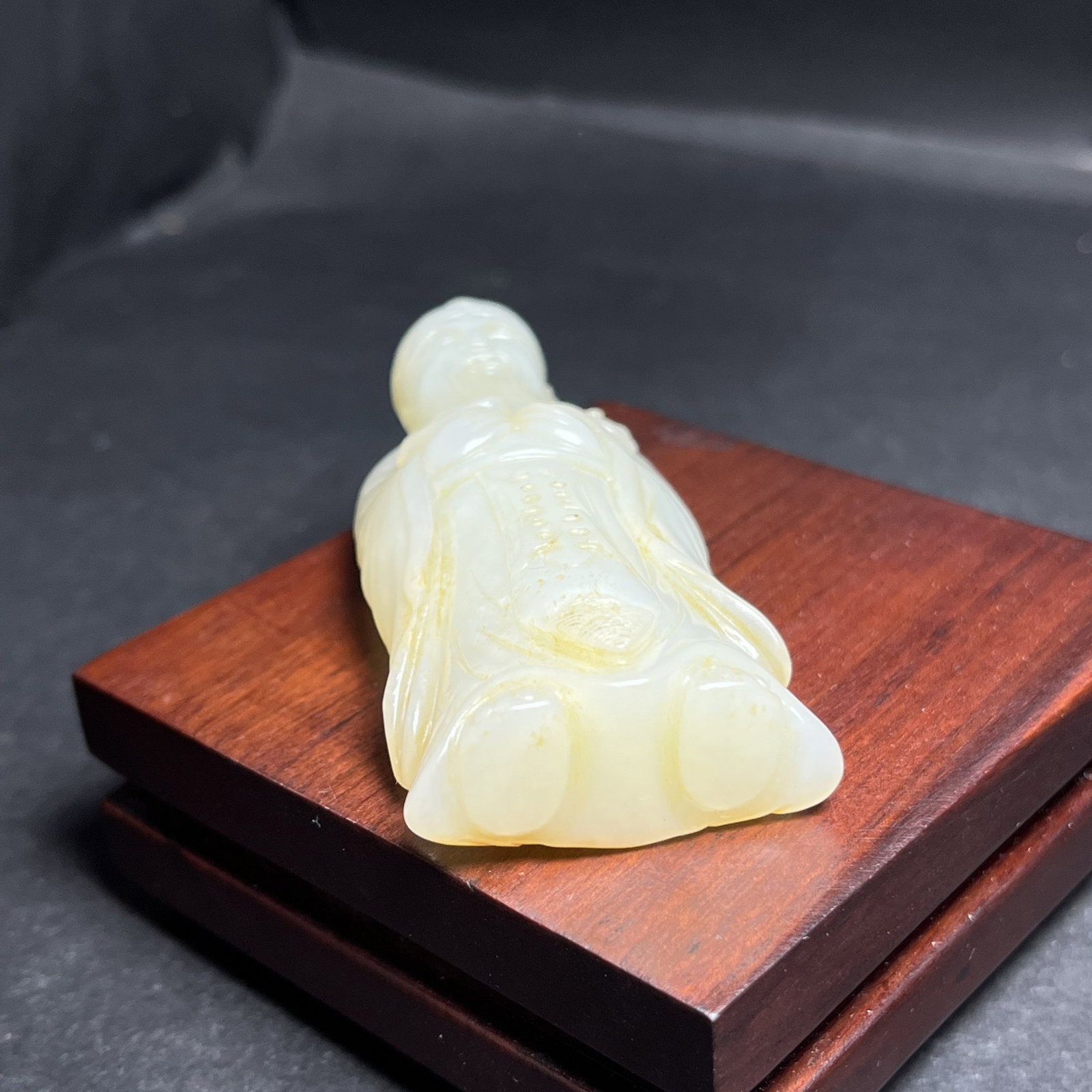 An Exquisite White Jade Statue of Mammon Ornament - 7