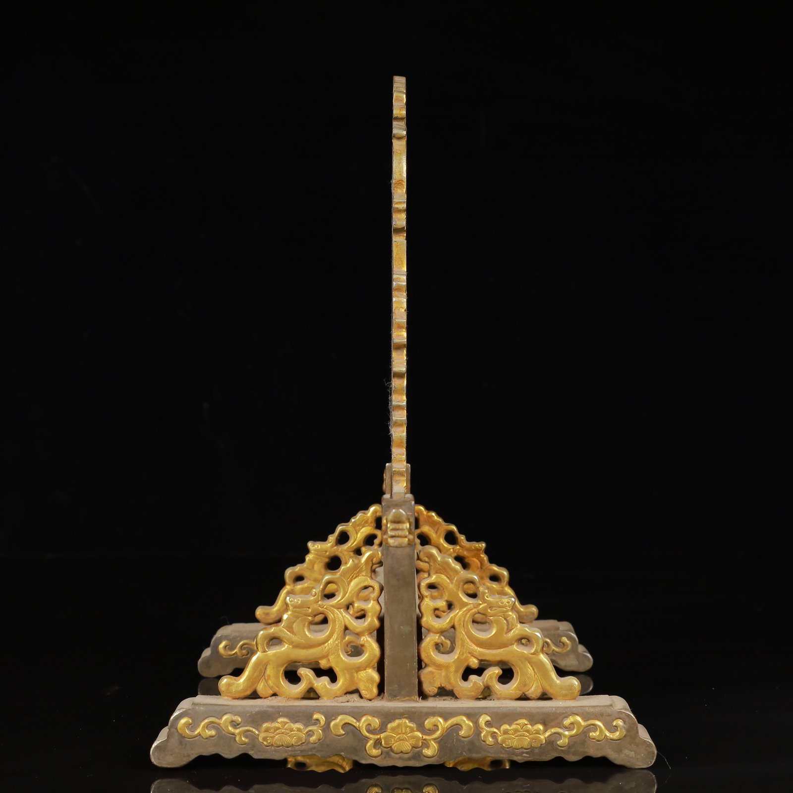 An Exquisite Gilt Silver Auspicious Beast Pattern Screen - 8