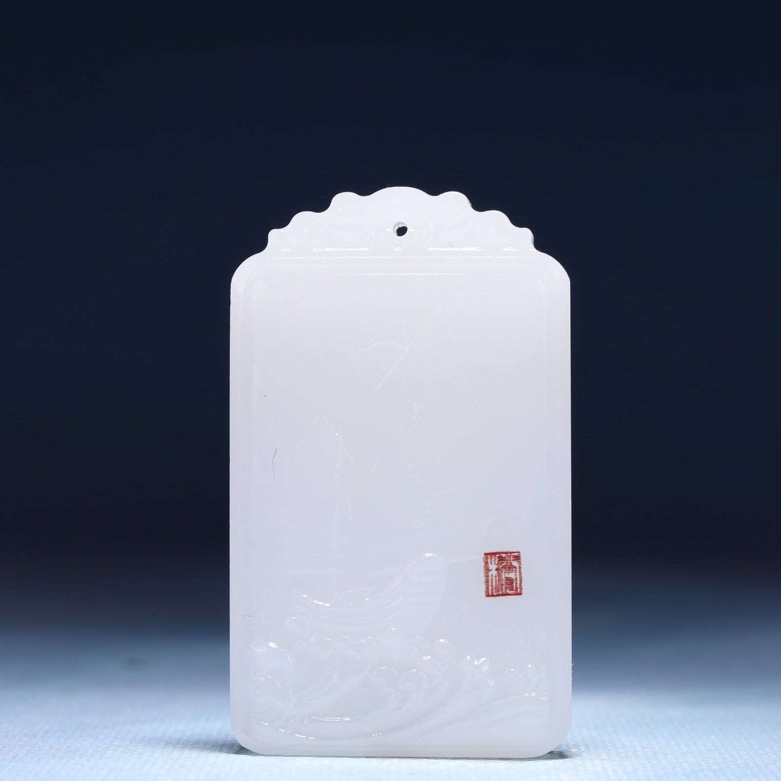 An Exquisite White Jade Landscape Pattern Pendant: Estimated Value:380-800 An Exquisite White Jade Landscape Pattern Pendant,Size:1.6inx0.4inx2.4in,Weight:50g 白玉山水纹牌