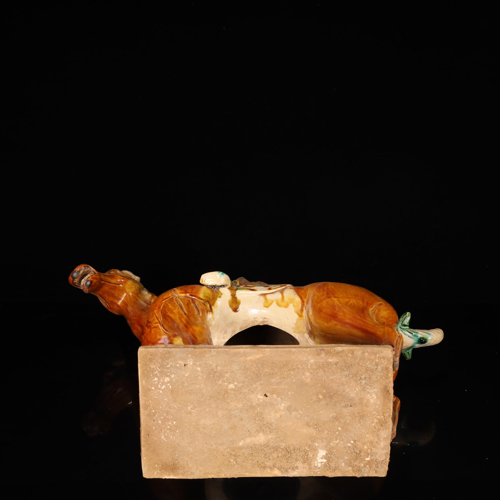 A Rare Tang Tri-Color Glazed Pottery Figure Riding Horse Ornament - 12