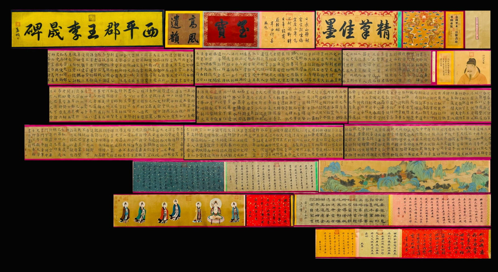 A Chinese Hand Scroll Ink Calligraphy on Silk,Liu Gongquan - 14
