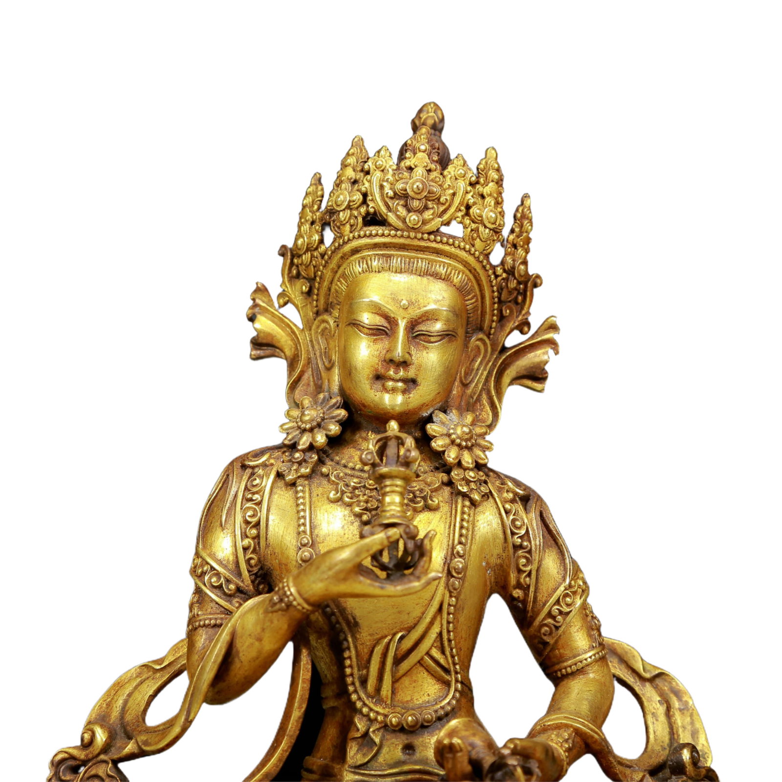 A Solemn Gilt Bronze Statue of Vajrasattva - 2