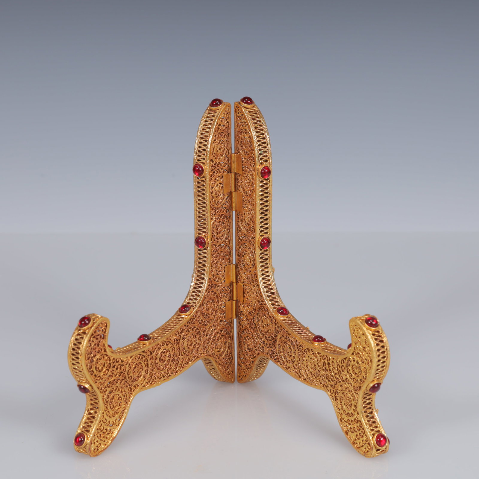 An Exquisite Filigree and Gilding Inlaid White Jade Suanpan,Inlaid Gems - 9