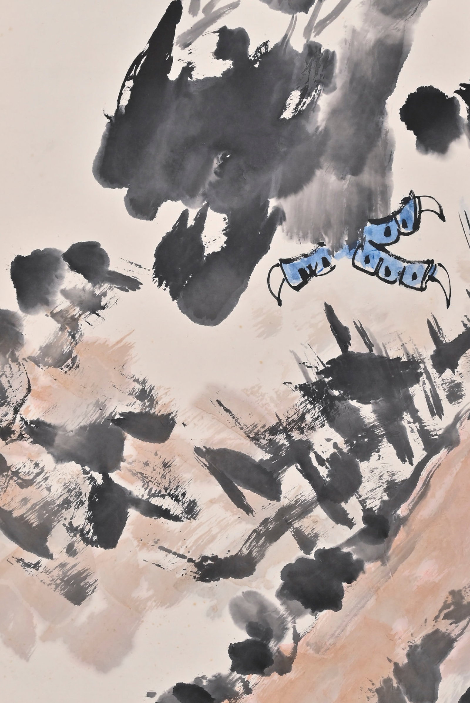 A Chinese Vertical Scroll Ink Painting of Pine and Eagle on Paper,Li Kuchan - 7