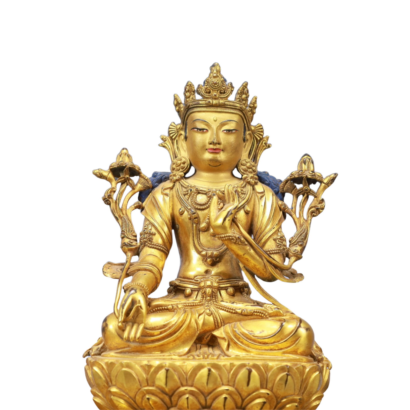 A Solemn Gilt Bronze Statue of Samantabhadra - 2