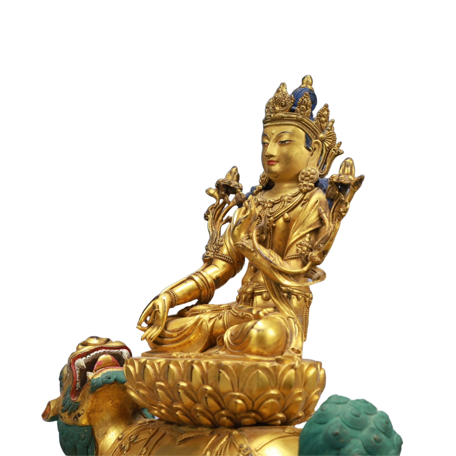 A Solemn Gilt Bronze Statue of Samantabhadra - 5
