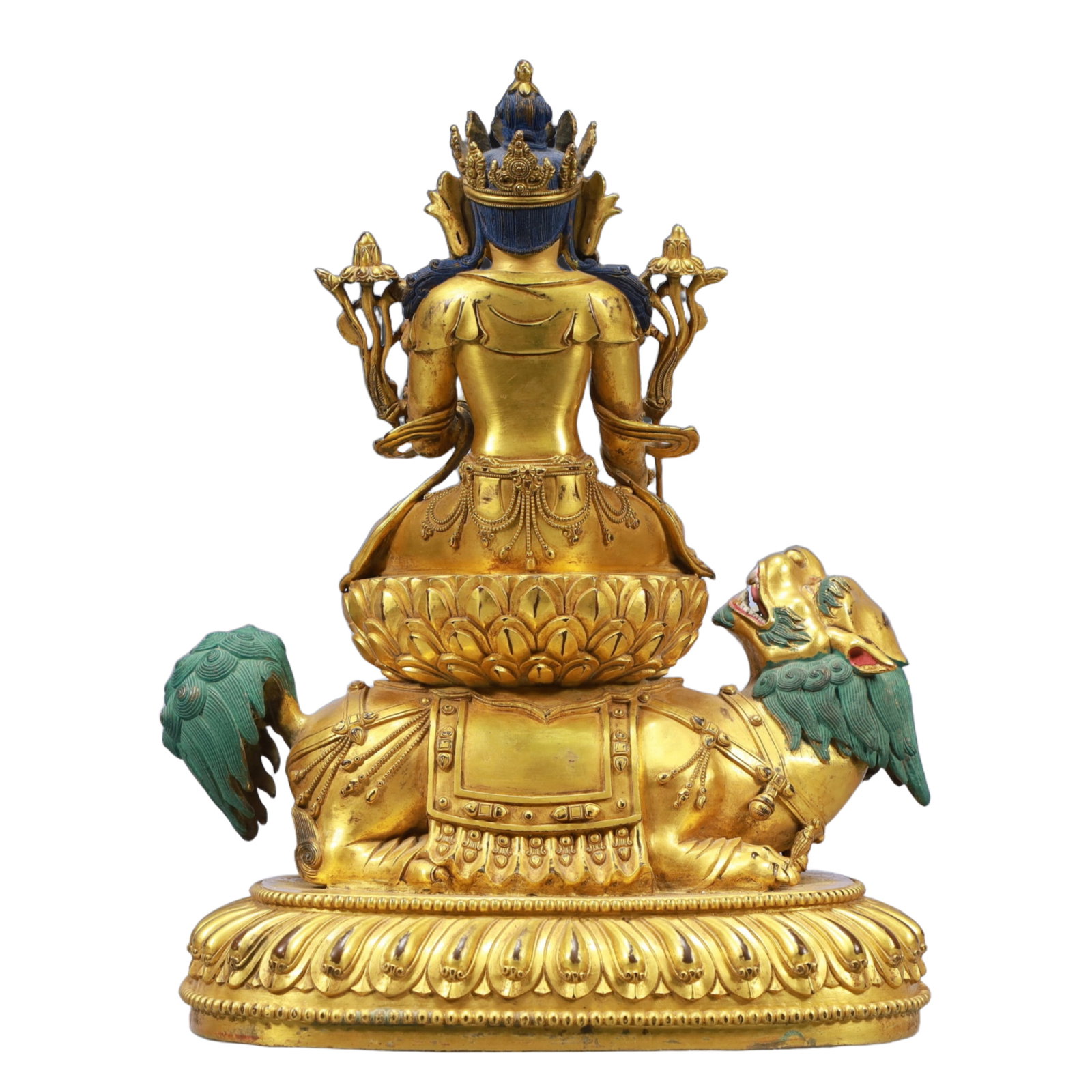 A Solemn Gilt Bronze Statue of Samantabhadra - 8