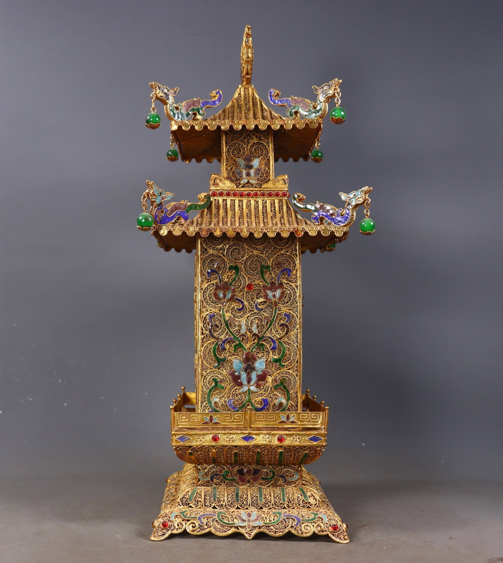 A Huge Filigree and Gilding Niche,Inlaid Gems - 3
