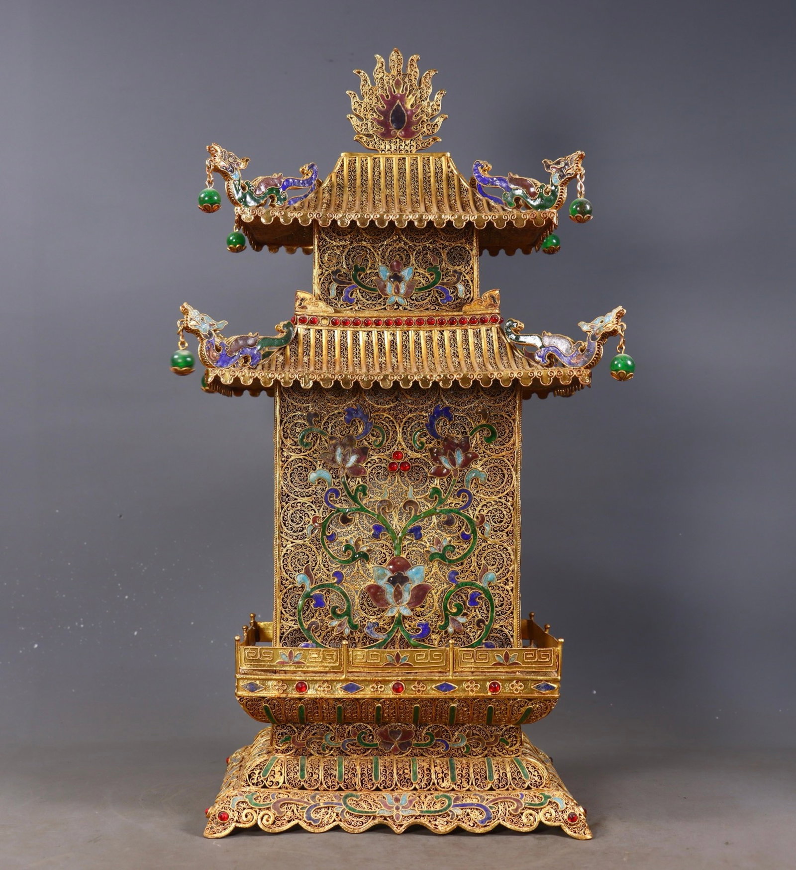 A Huge Filigree and Gilding Niche,Inlaid Gems - 5