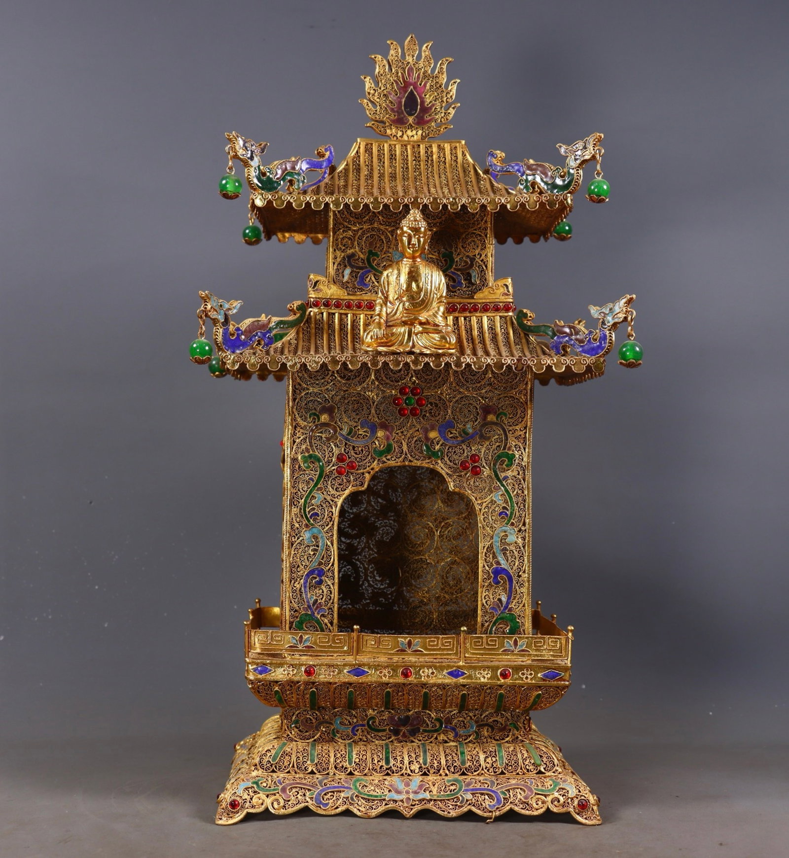 A Huge Filigree and Gilding Niche,Inlaid Gems - 6