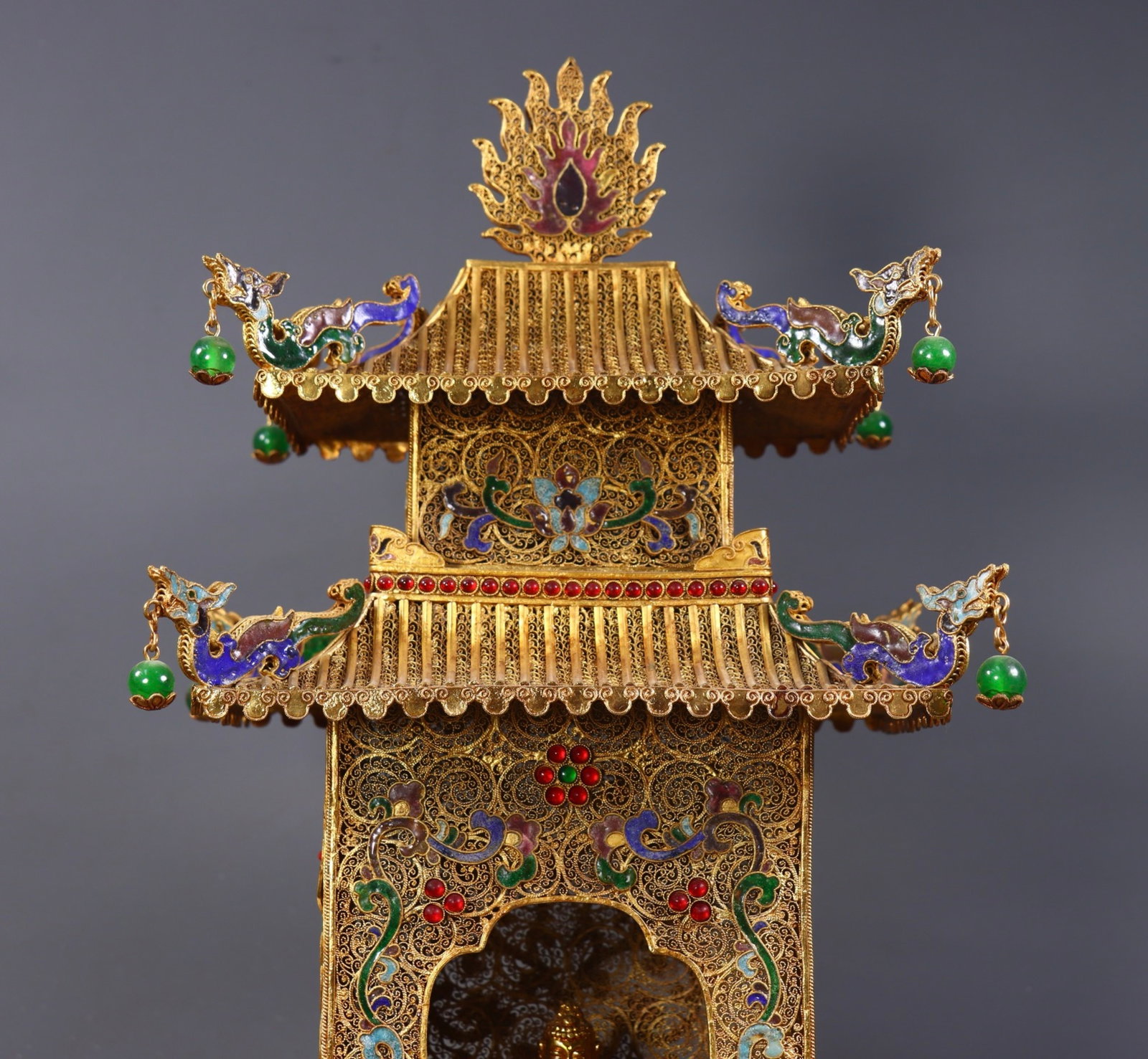 A Huge Filigree and Gilding Niche,Inlaid Gems - 7