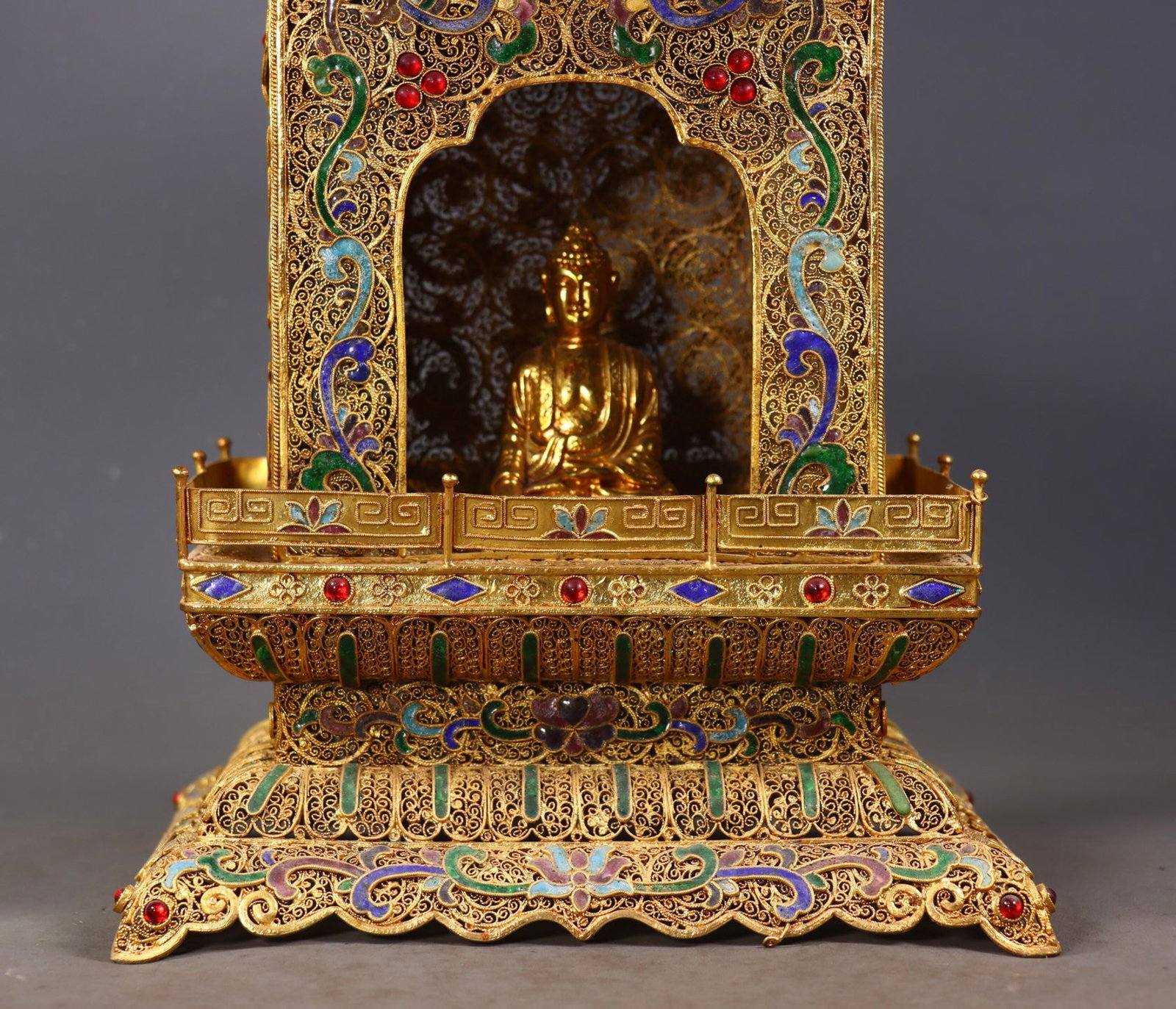 A Huge Filigree and Gilding Niche,Inlaid Gems - 8