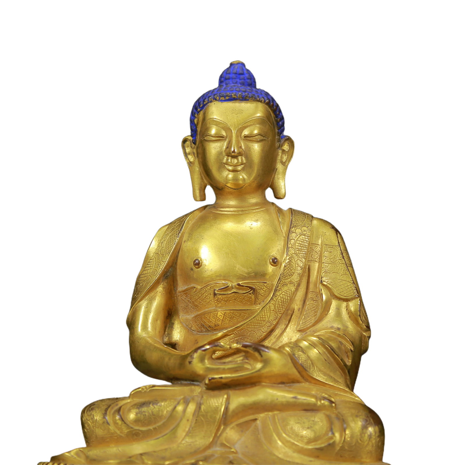 A Solemn Gilt Bronze Statue of Sakyamuni - 2