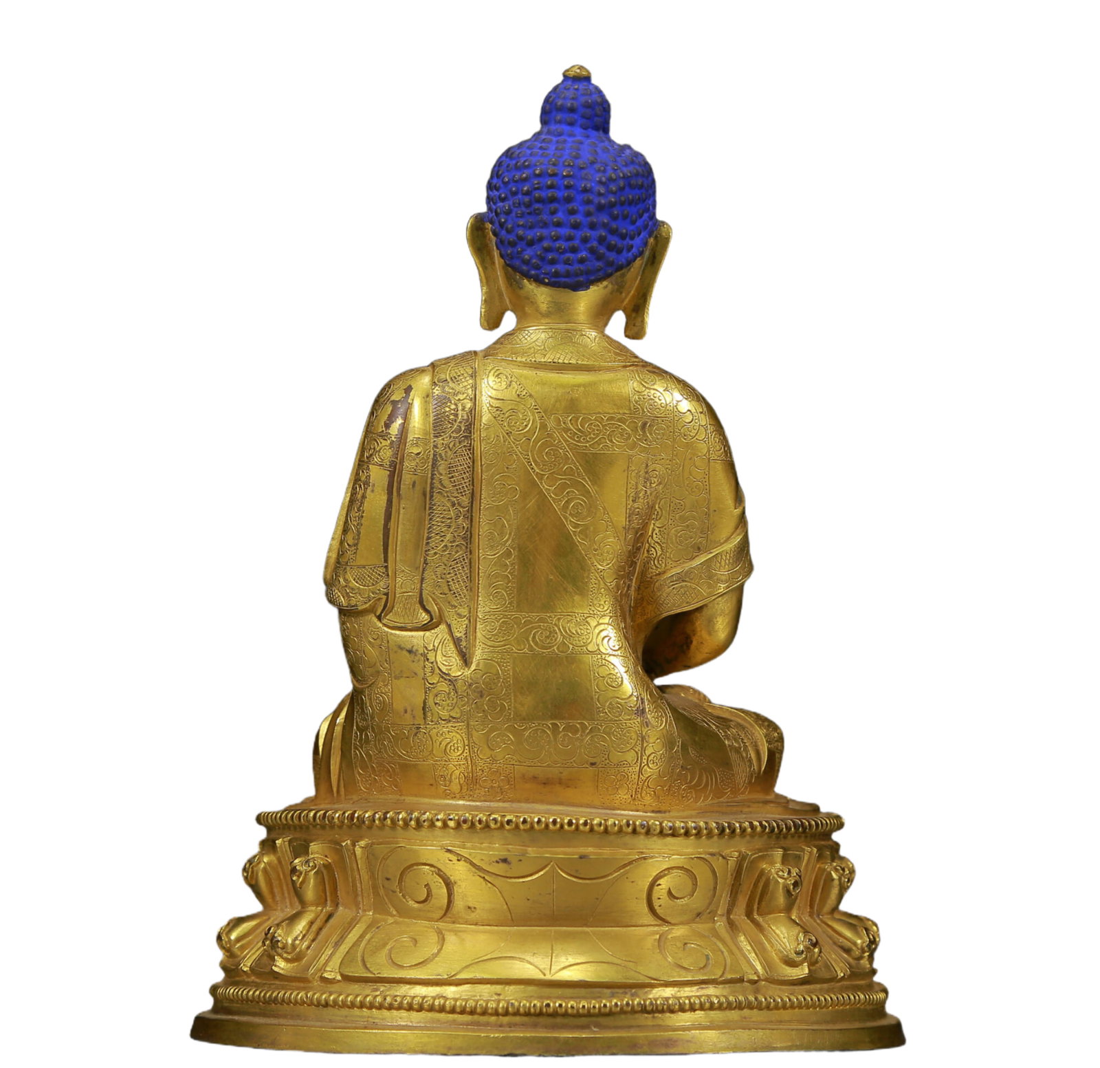 A Solemn Gilt Bronze Statue of Sakyamuni - 8