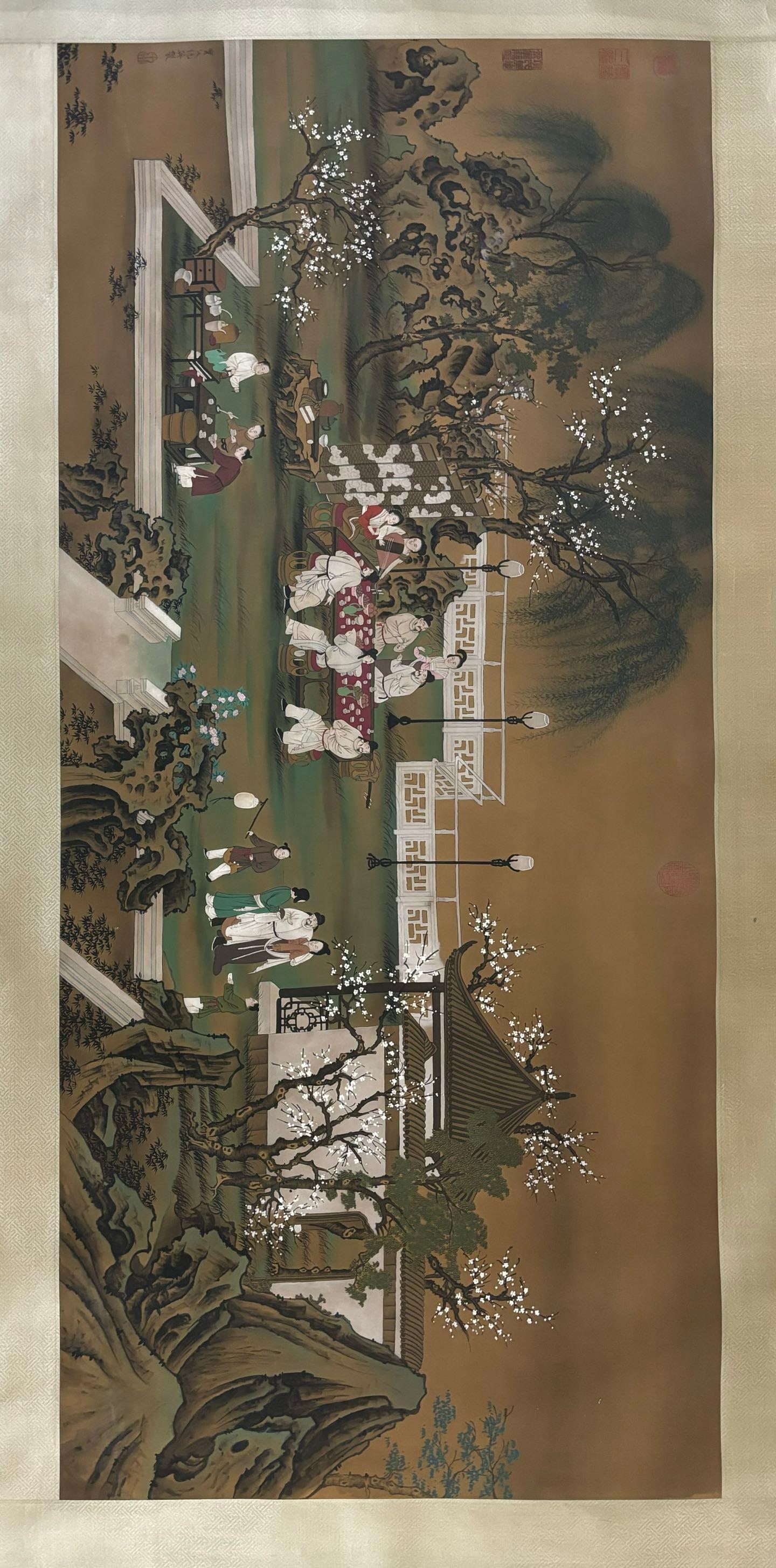 A Chinese Ink Painting of Landscape and Figure on Silk,Chou Ying - 2