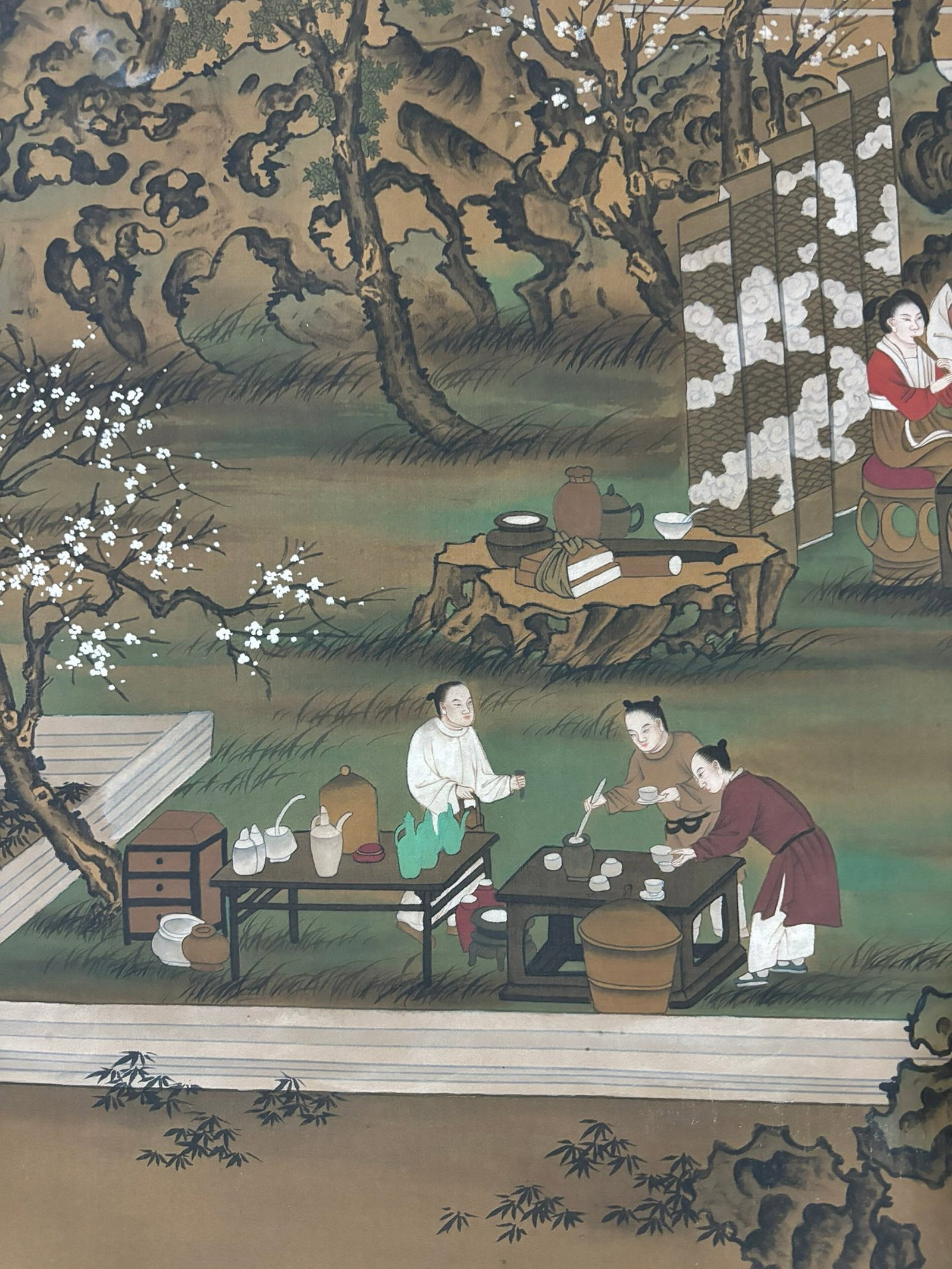 A Chinese Ink Painting of Landscape and Figure on Silk,Chou Ying - 5