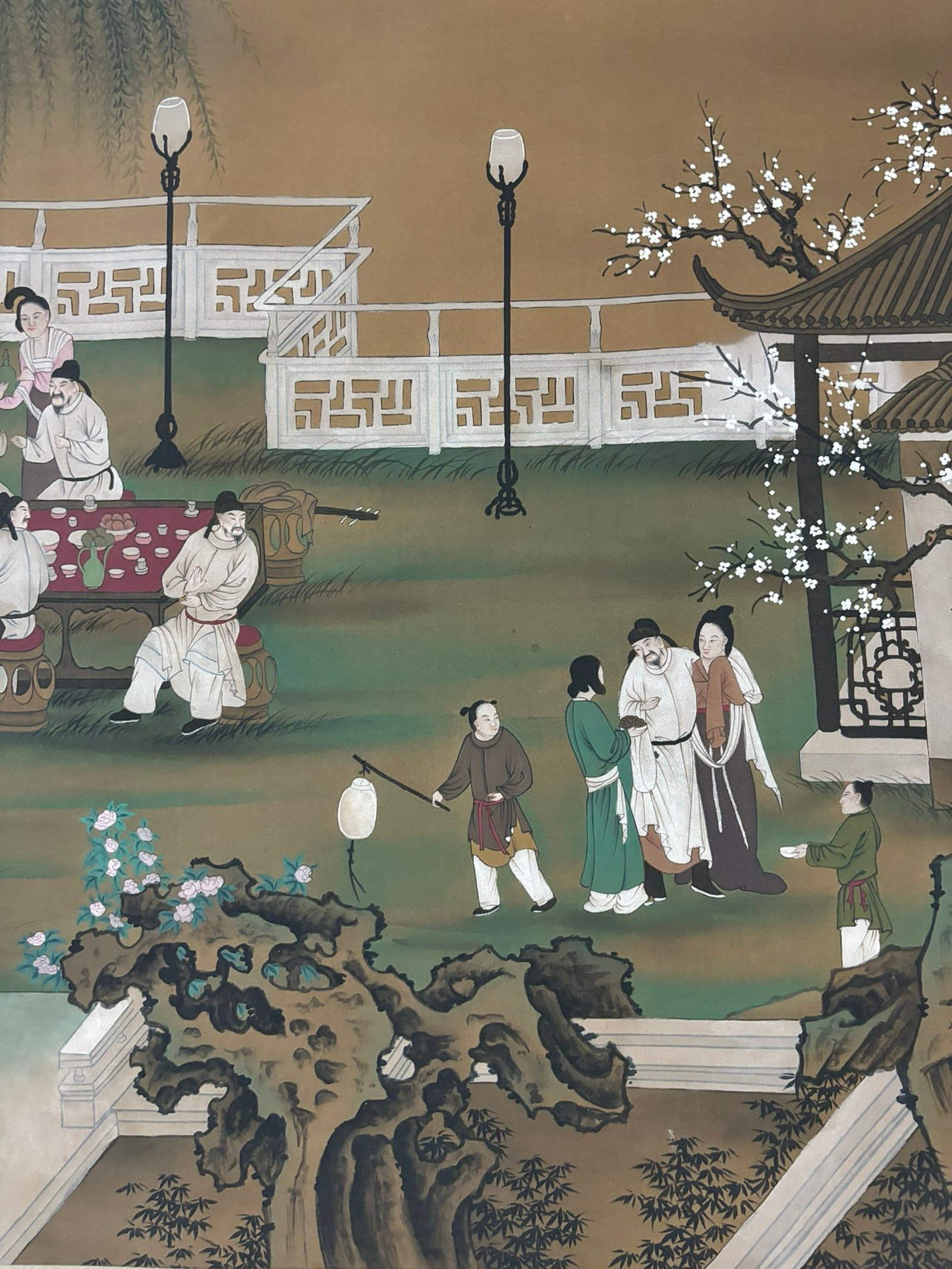 A Chinese Ink Painting of Landscape and Figure on Silk,Chou Ying - 7