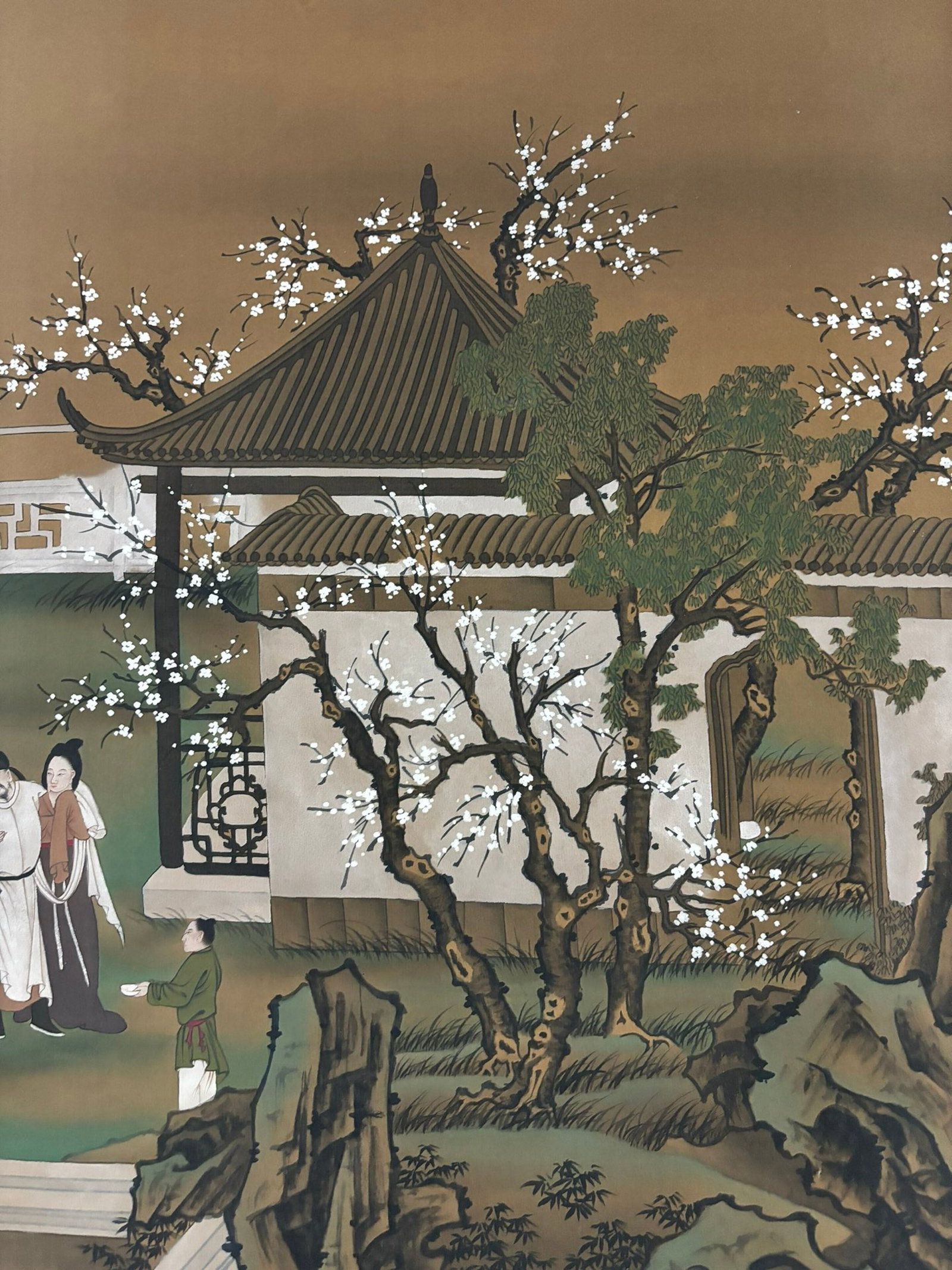 A Chinese Ink Painting of Landscape and Figure on Silk,Chou Ying - 8