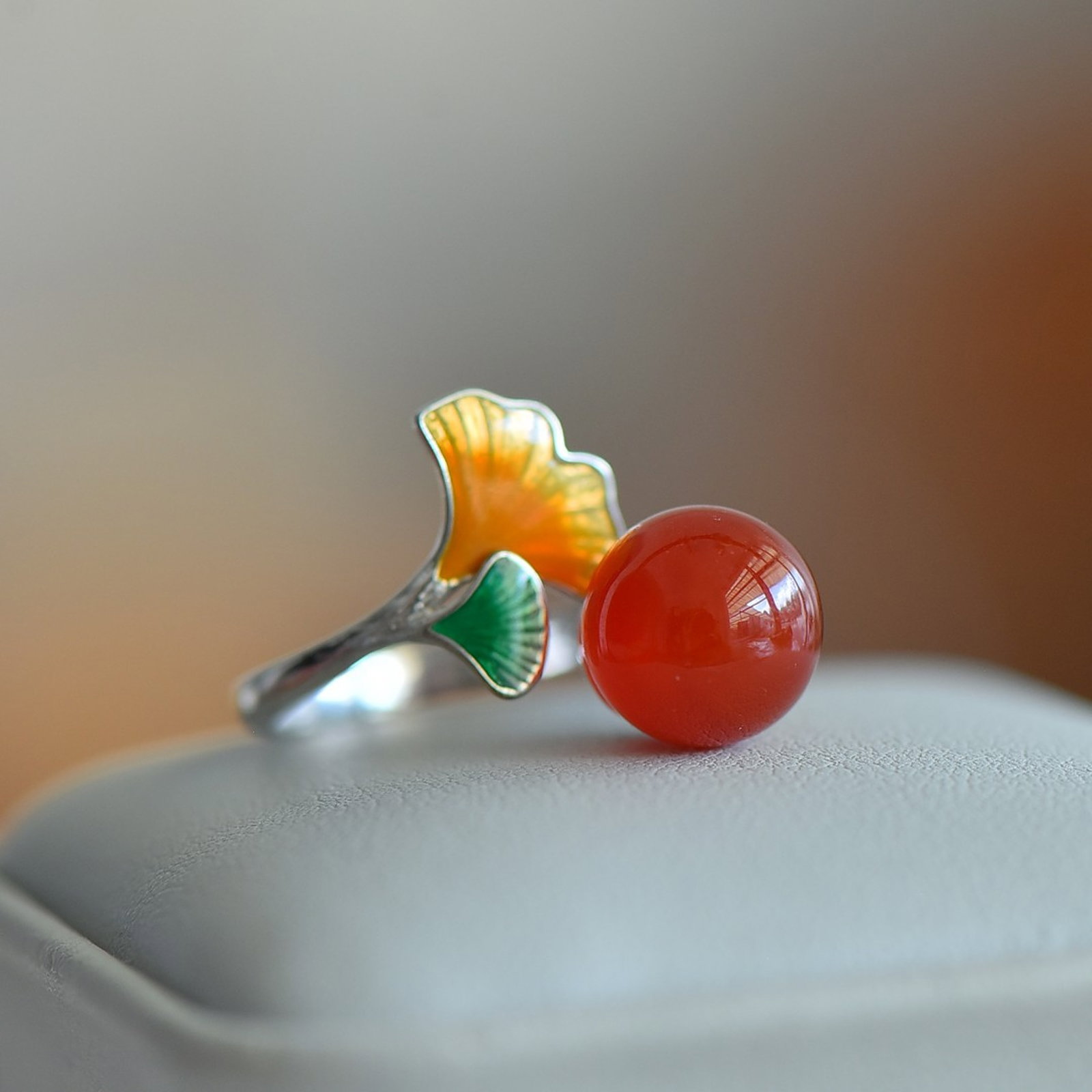 A Set of Fine Sterling Silver Inlaid Agate Jewelrys - 4