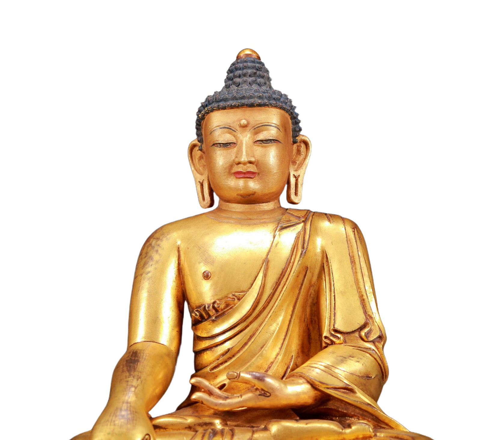 A Solemn Gilt Bronze Statue of Sakyamuni - 2