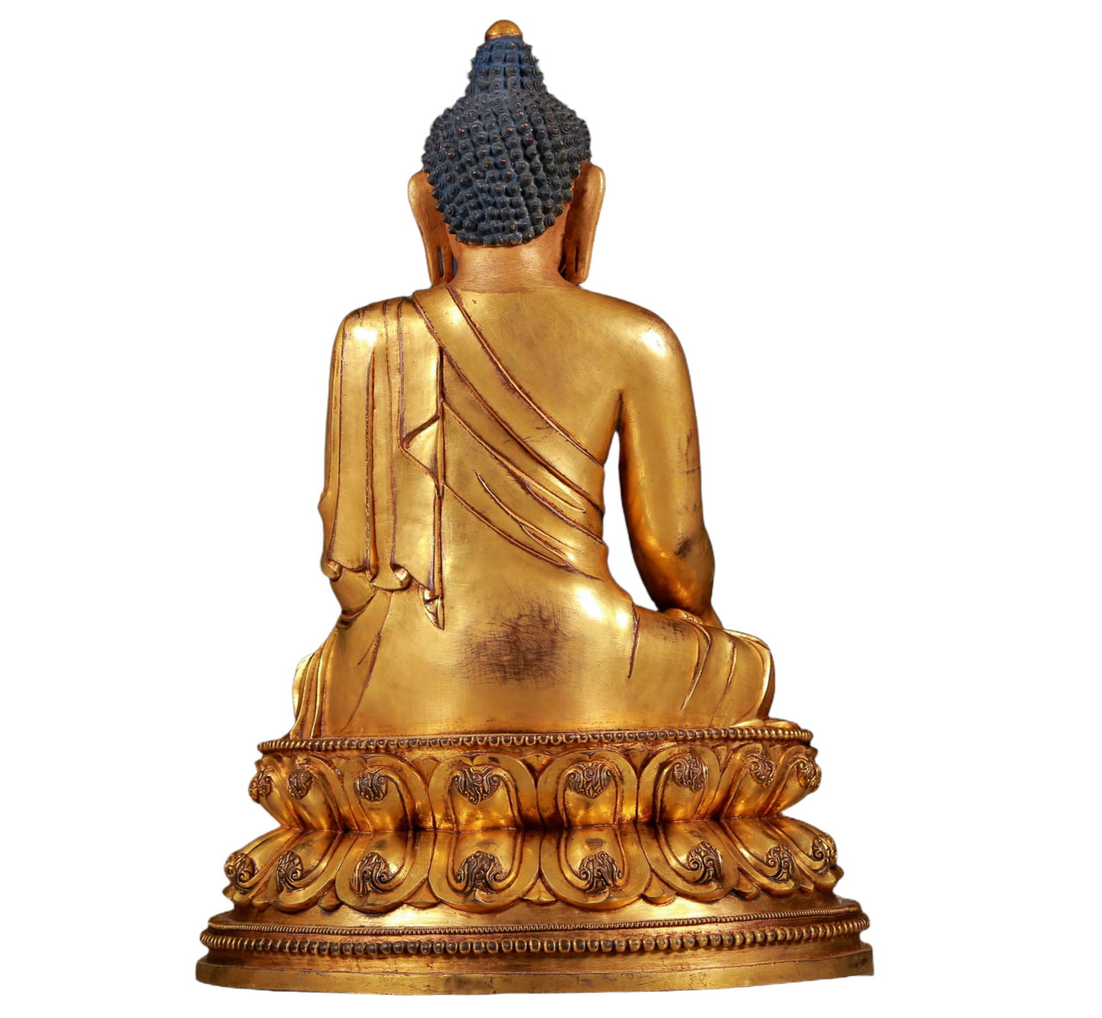 A Solemn Gilt Bronze Statue of Sakyamuni - 7