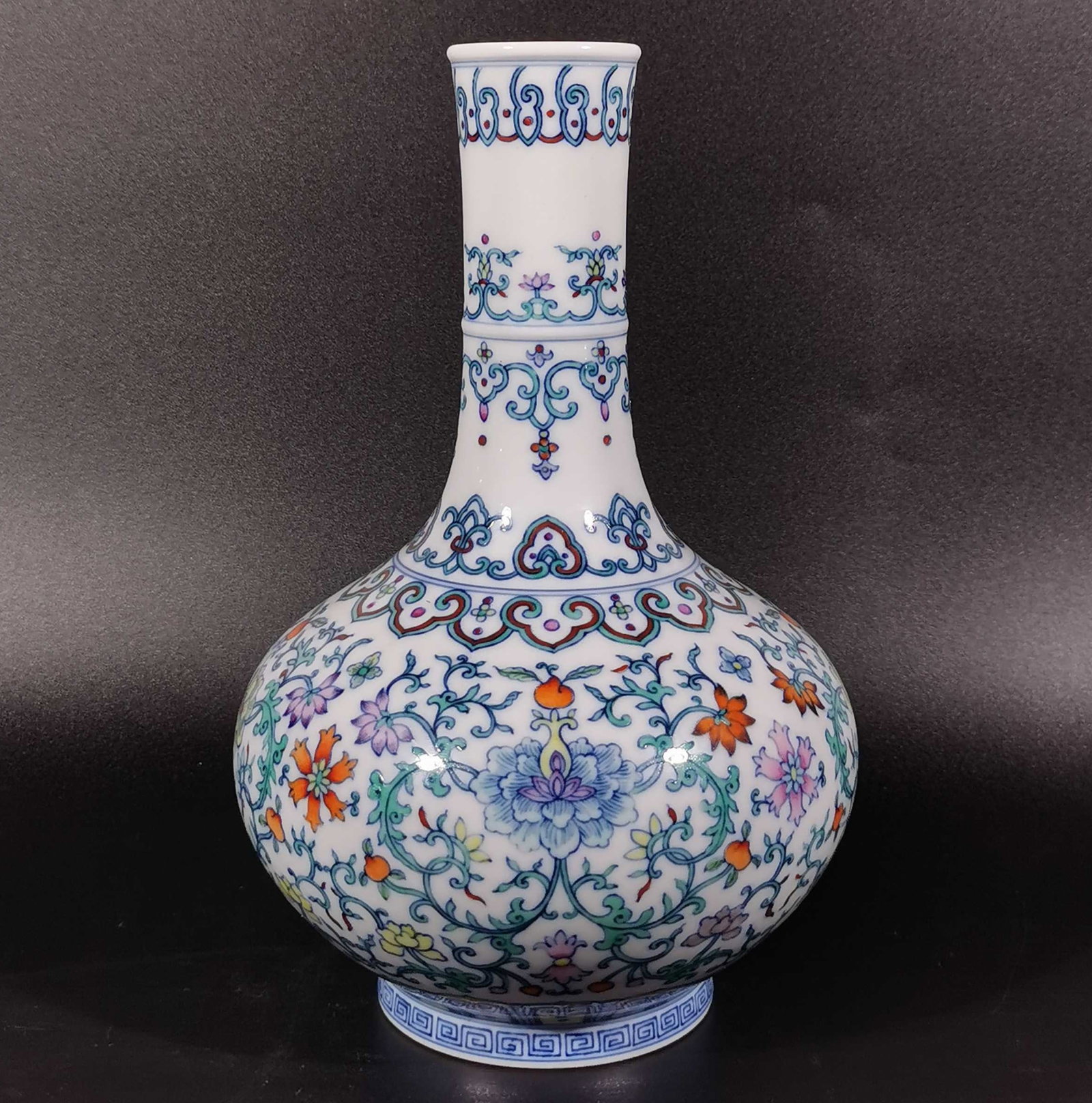 A Exquisite Blue and White Doucai Lotus Pattern Vase: A Exquisite Blue and White Doucai Lotus Pattern Vase,Qing Dynasty, China,Yongzheng Six-character Mark,Size:9.1inx5.9in