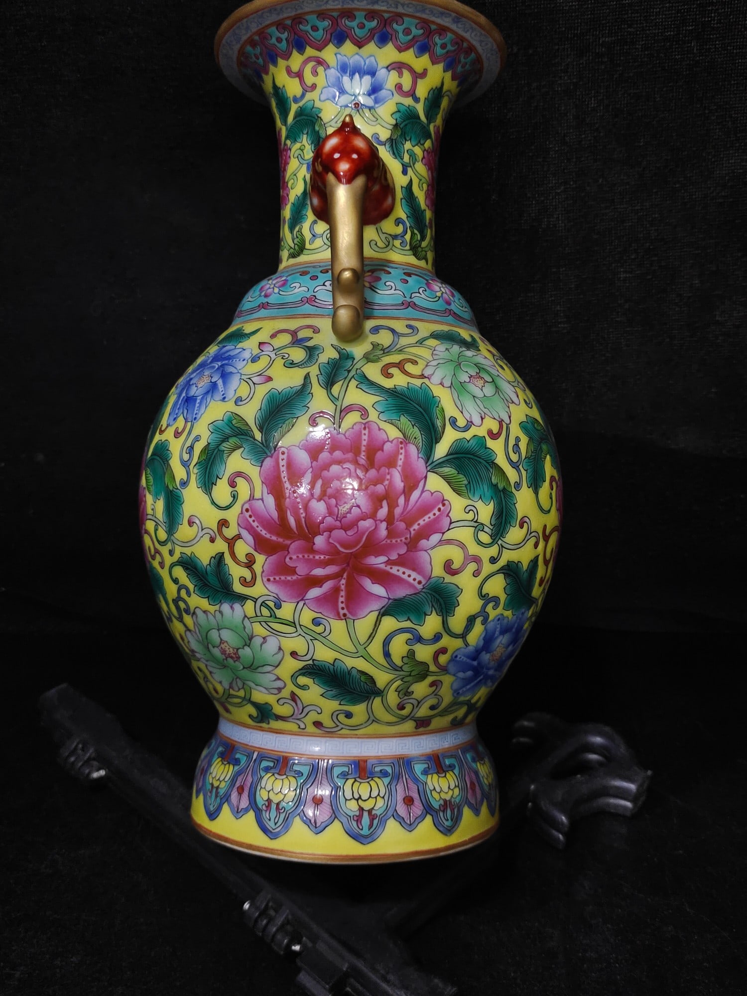 A Exquisite Enamel Lotus Pattern Double-Ears Vase - 7