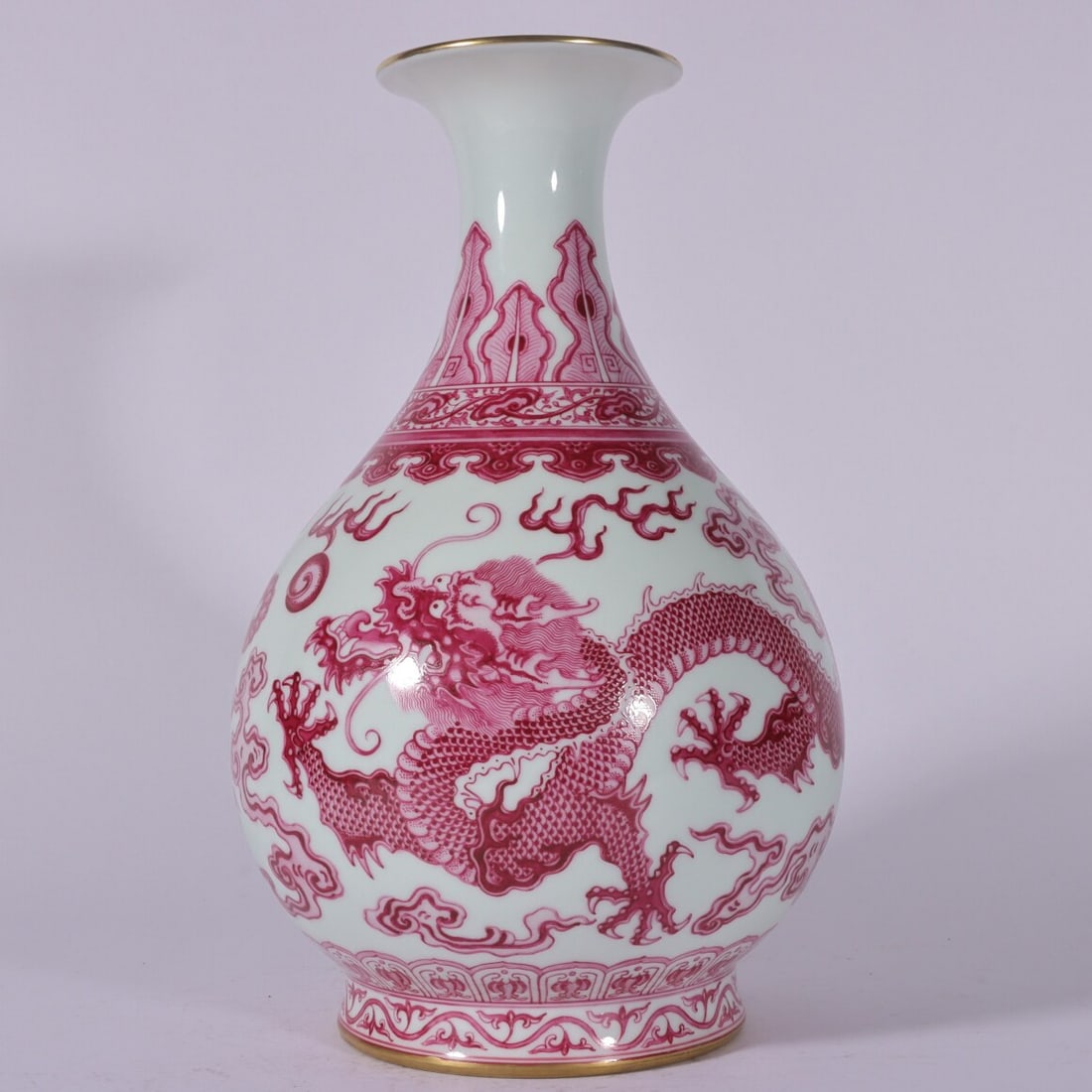 A Exquisite Agate Red Dragon Pattern Vase - 5