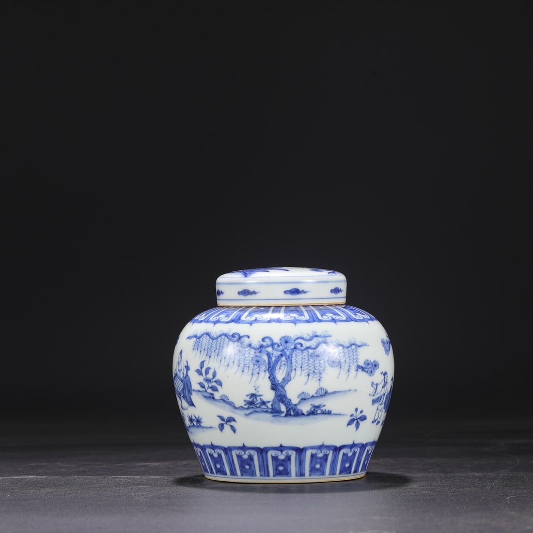 A Exquisite Blue and White Figures Pattern Jar - 4