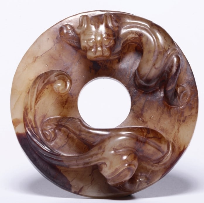 A Exquisite Hotan Jade Dragon Pattern Jade Bi (1 of 9)