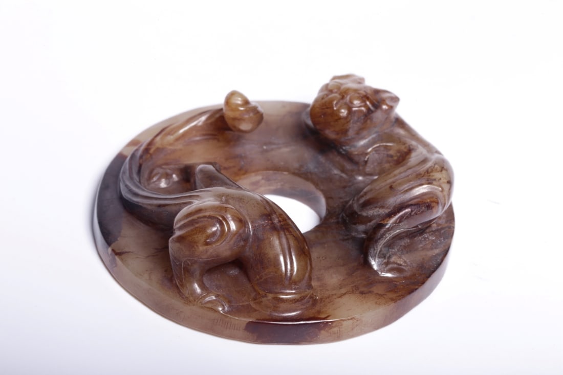 A Exquisite Hotan Jade Dragon Pattern Jade Bi - 6