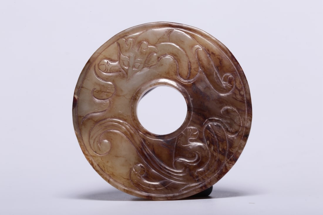A Exquisite Hotan Jade Dragon Pattern Jade Bi - 7