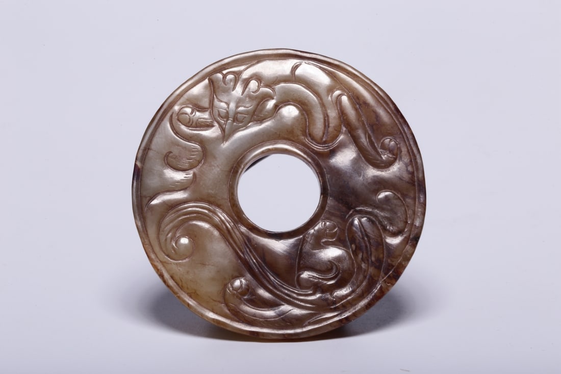 A Exquisite Hotan Jade Dragon Pattern Jade Bi - 8