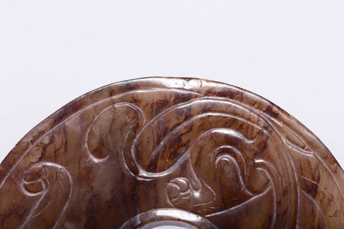 A Exquisite Hotan Jade Dragon Pattern Jade Bi - 9