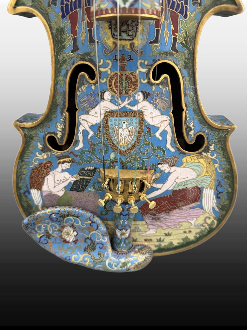 A Exquisite Cloisonne Figures Pattern Violin - 4