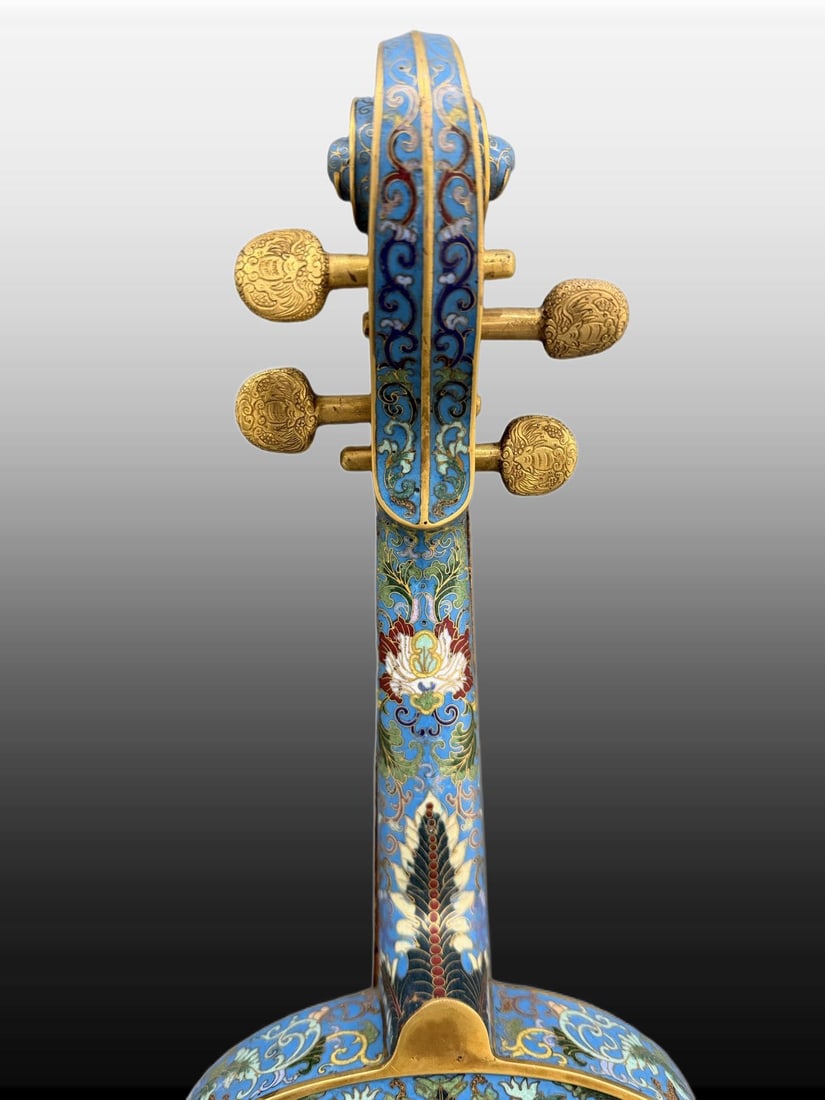 A Exquisite Cloisonne Figures Pattern Violin - 9