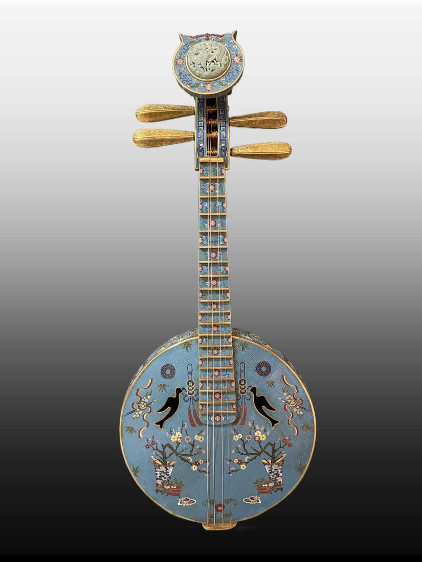 A Exquisite Copper Cloisonne Pipa (1 of 9)