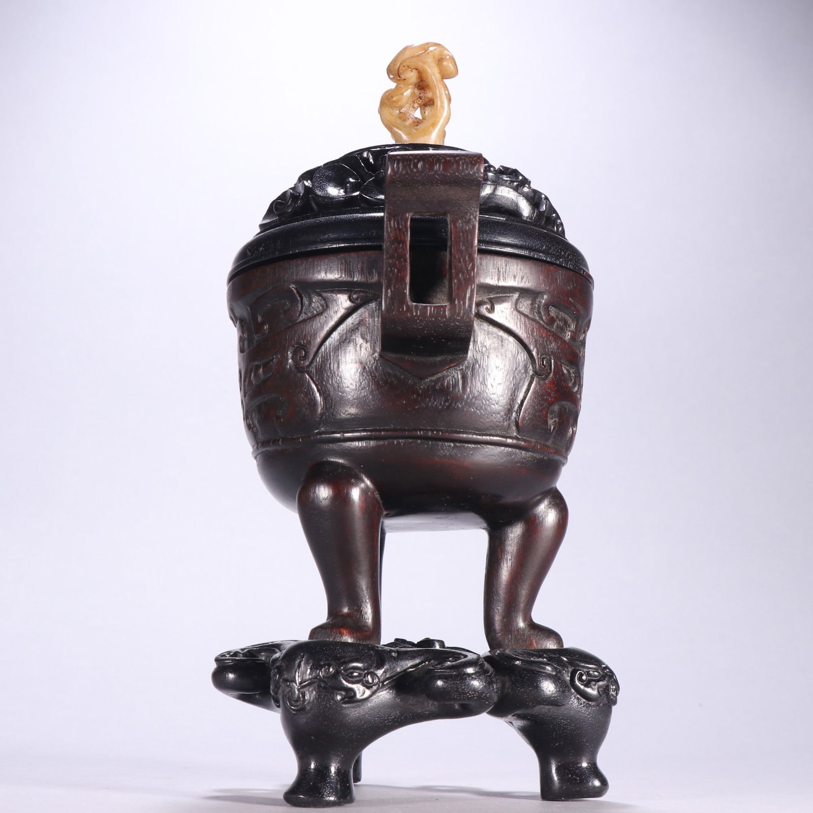 A Exquisite Eaglewood Beast-Face Pattern Censer - 4