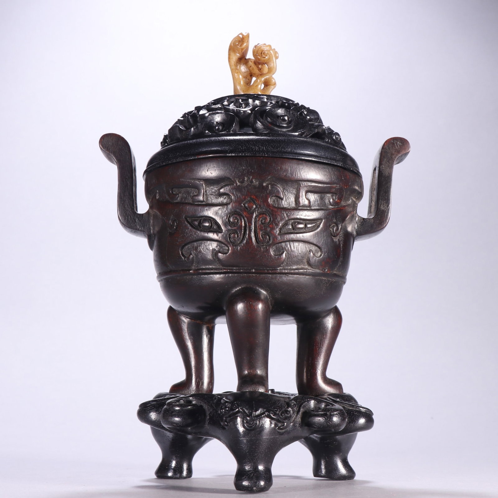 A Exquisite Eaglewood Beast-Face Pattern Censer - 5