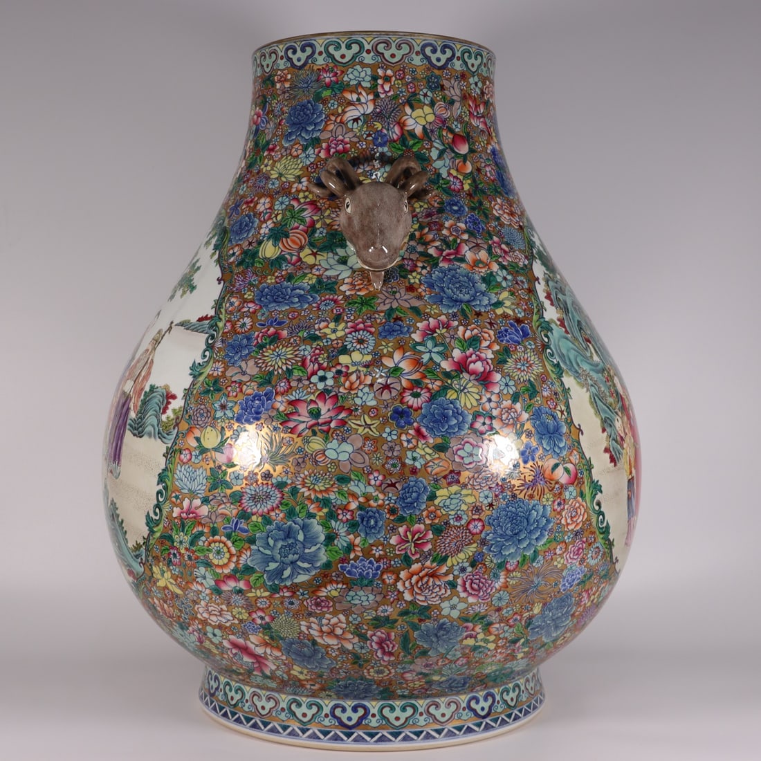 A Exquisite Doucai Figures Pattern Sheep Head Vase - 10