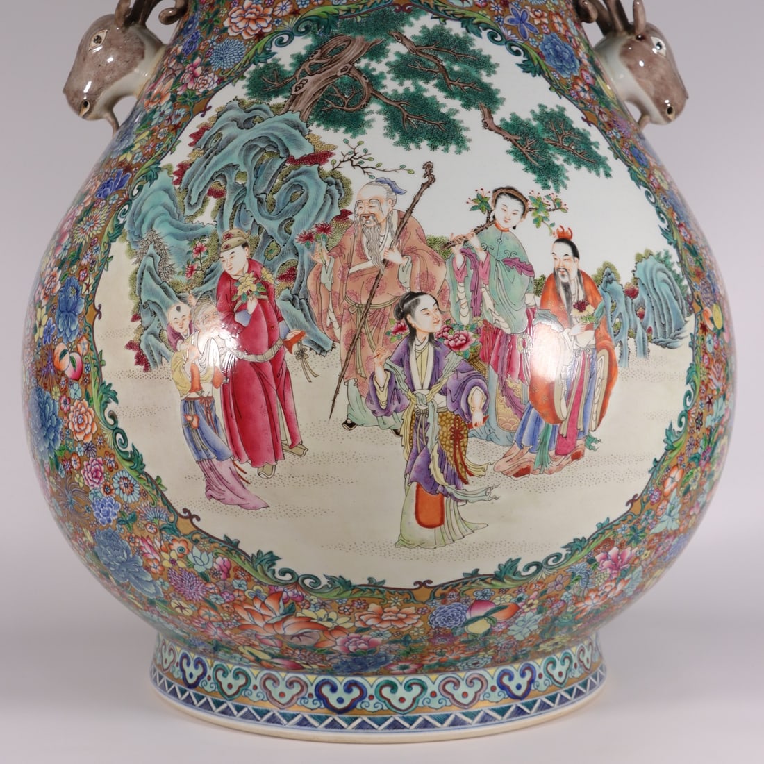 A Exquisite Doucai Figures Pattern Sheep Head Vase - 3