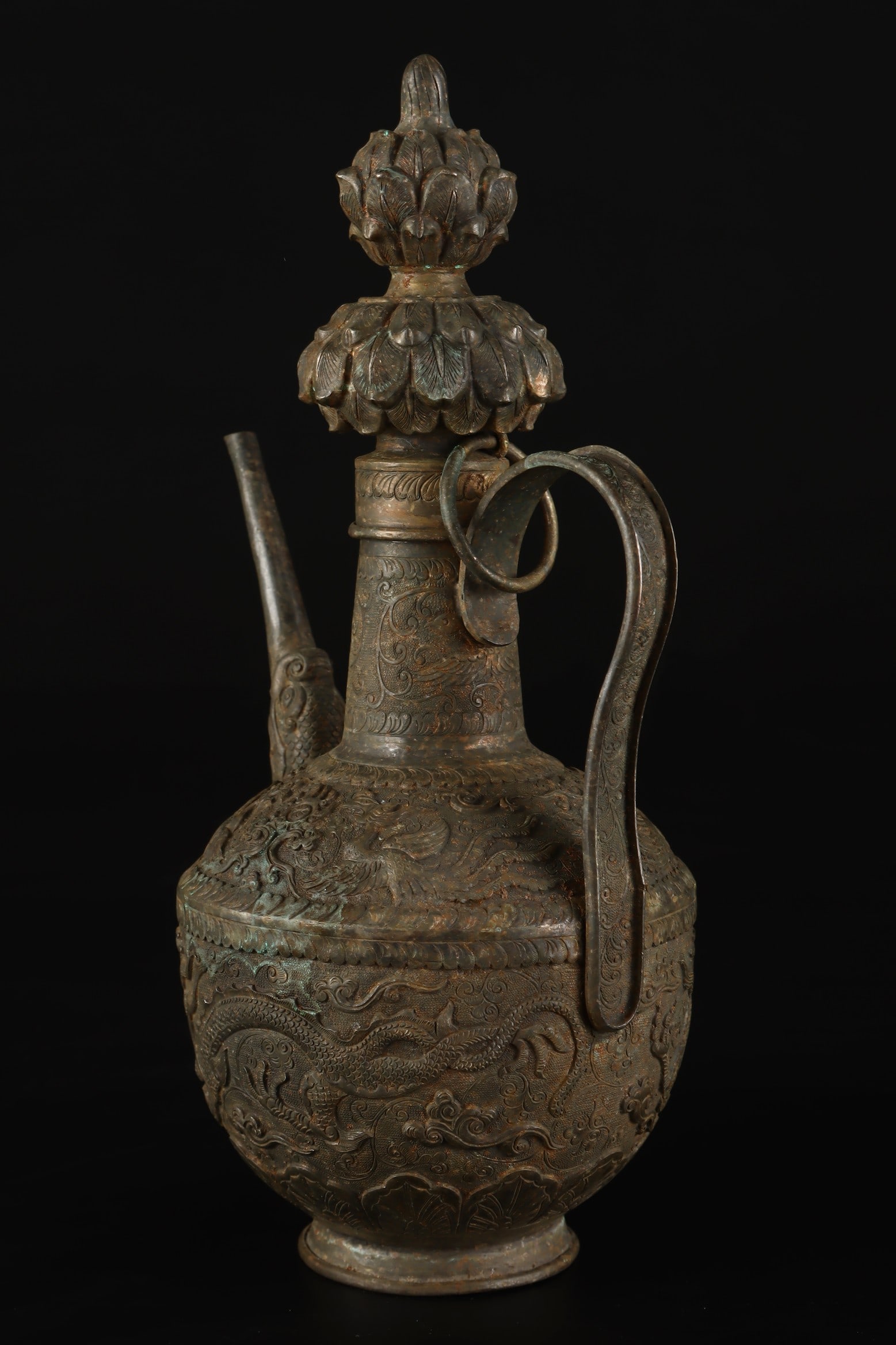 A Exquisite Copper Dragon Pattern Ewer - 2